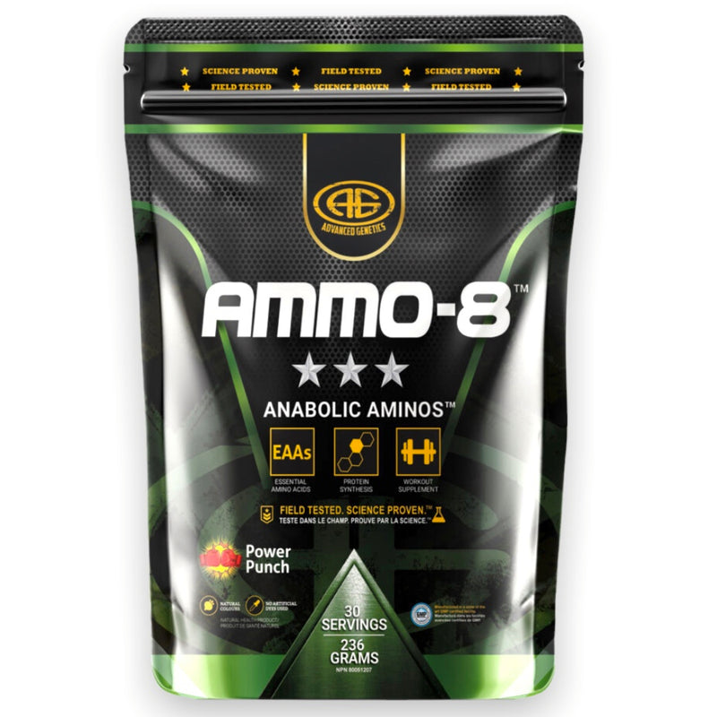 Advanced Genetics AMMO-8 EAA anabolic aminos - power punch flavour.