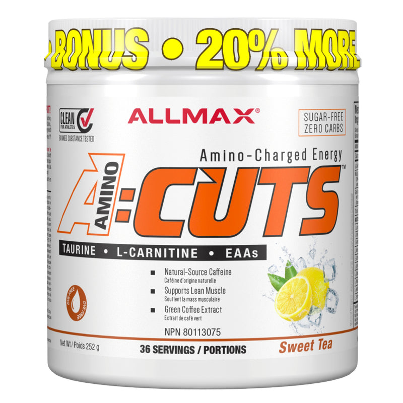 Buy Now! Allmax Nutrition A:CUTS Sweet Tea. A:CUTS is the ideal combination of ingredients designed to provide energy for training while maintaining muscle mass, all the while supporting a fat burning diet.