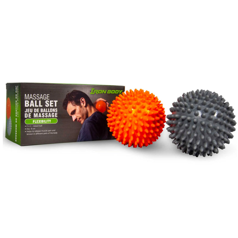 Iron Body Fitness Massage Spiky Balls set of 2  with box image.