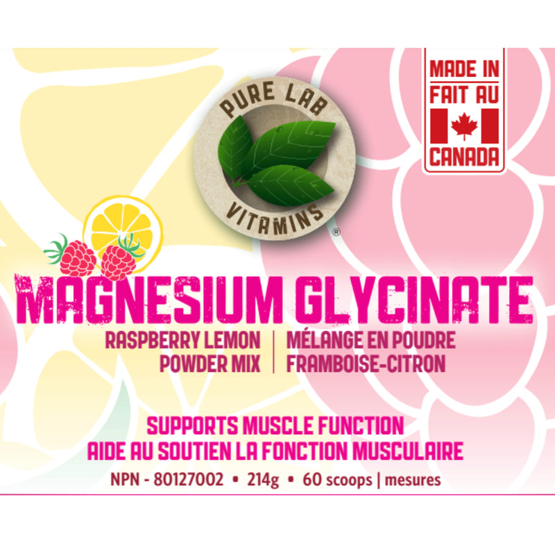 Pure Lab Vitamins | Magnesium Glycinate Powder Flavored (60 Servings)