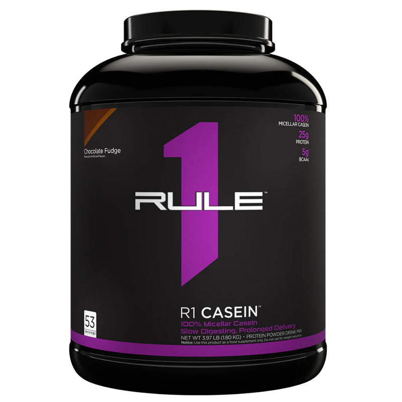 Buy Now! R1 Casein Protein (Chocolate Fudge). We utilize 25g per serving of Micellar Casein in this protein formula, so it keeps working long after you've left the gym. It's slow-release formulation is designed for occasions when you want a protein that takes its time and delivers its amino acids benefits over several hours.