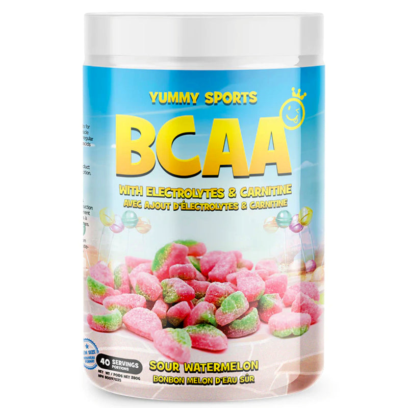 Yummy Sports BCAA Bottle Image of Flavour Sour Watermelon.