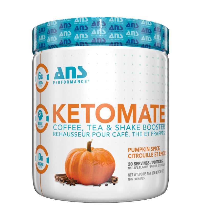 Buy Now! ANS Performance KETOMATE (20 servings) Pumpkin Spice. Ketomate™ is a versatile zero sugar creamer designed to give your favourite beverage an incredible flavour experience, while also boosting mental energy and performance.