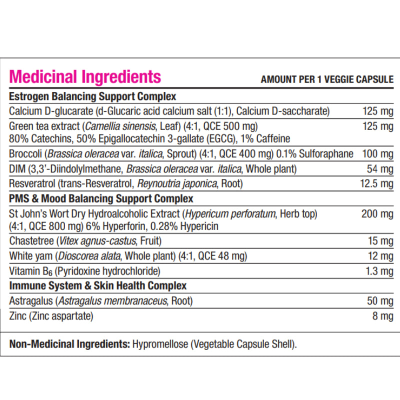 Aeryon Wellness Reclaim (30 caps) supplement facts of ingredients. This formula promotes healthy mood balance, maintains immune function, healthy skin and elasticity, plus provides antioxidants.