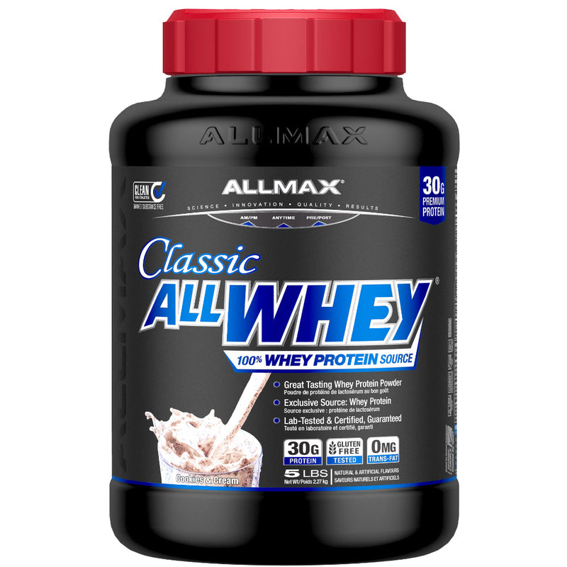 Allmax Nutrition Classic Allwhey Protein Powder 5 lbs cookies & cream