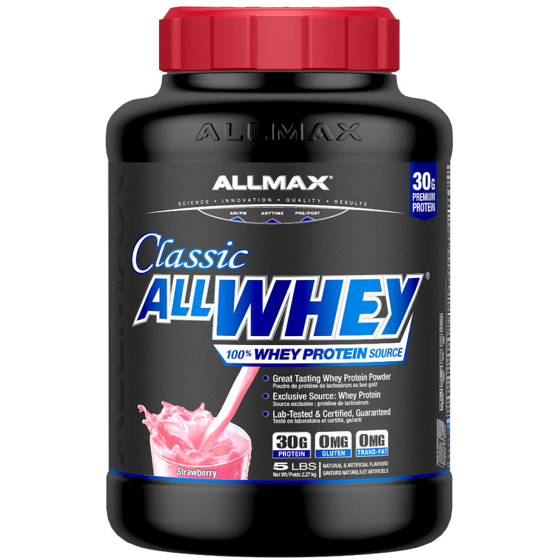 Allmax Nutrition Classic Allwhey Protein Powder 5 lbs Strawberry