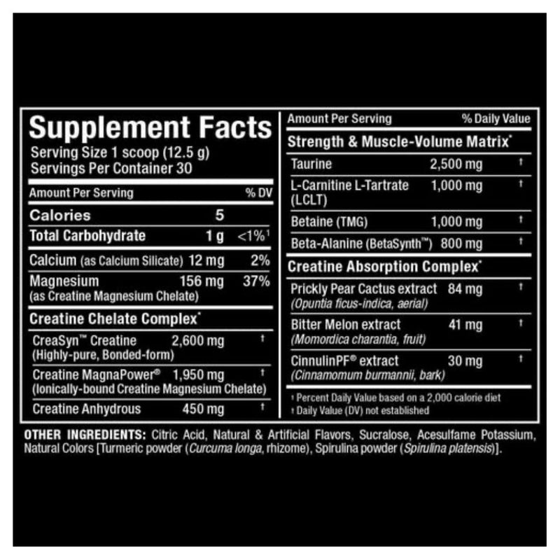 Allmax Nutrition CVOL Post workout Creatine drink ingredients and supplement facts.