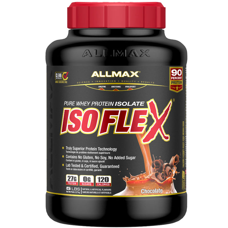 Buy Now! Allmax Nutrition isoflex 5 lbs chocolate protein powder. Pure whey protein isolate with the most amazing taste!