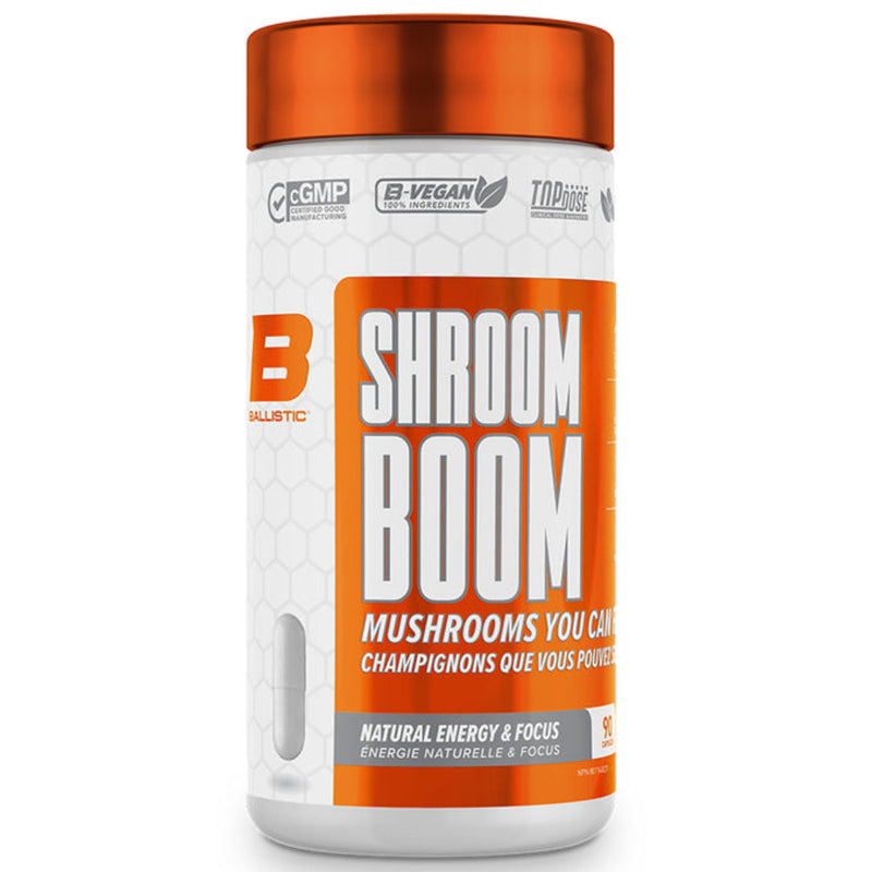 Buy Now! Ballistic Labs Shroom Boom (90 caps). Ballistic Labs has created the ultimate body and mind, energy & health tonic. SHROOM BOOMTM is a strategically formulated multi-mushroom supplement that truly delivers on its health promoting and mind energizing promises.