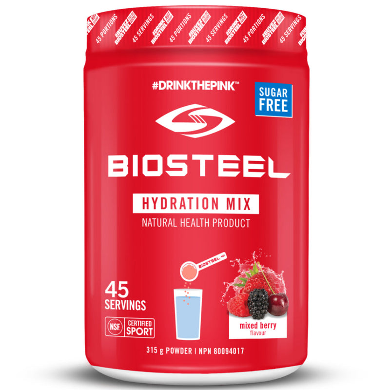 Buy Now! Biosteel Hydration Sports Mix (45 servings) Mixed Berry. BioSteel Sports Hydration Mix uses a ratio of amino acids, electrolytes, organic minerals and B vitamins to fuel your body and fight exhaustion.