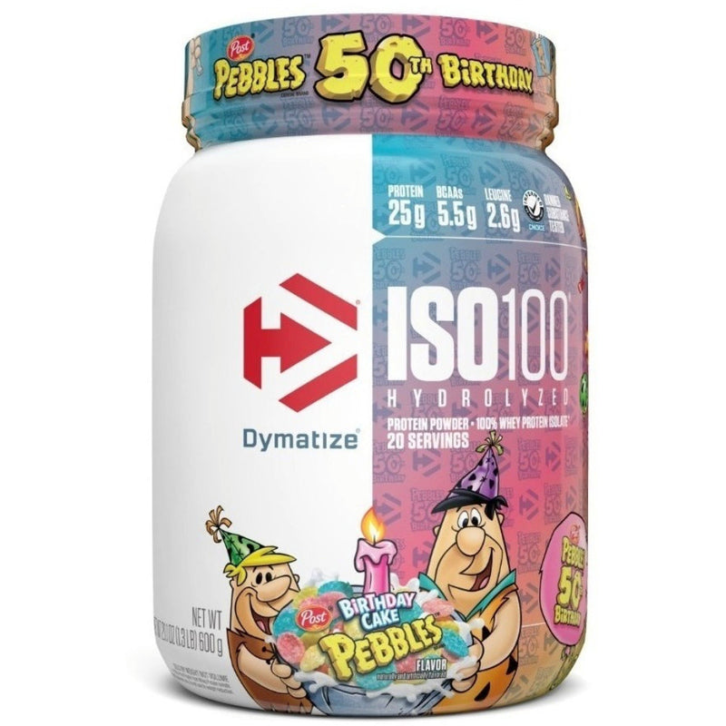 Buy Now! Dymatize ISO100 (20 servings) Birthday Cake Pebbles. Highest-quality protein powders in the game, it’s filtered to remove excess lactose, carbs, fat, and sugar for maximum purity, mixability and gains. Don’t just beat your best.