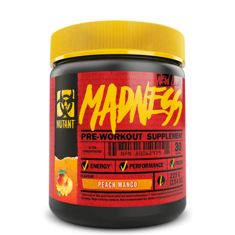 Buy Now! Mutant Madness (30 servings) Peach Mango. This maximum-strength formula will jolt your senses and help you demolish your next workout.