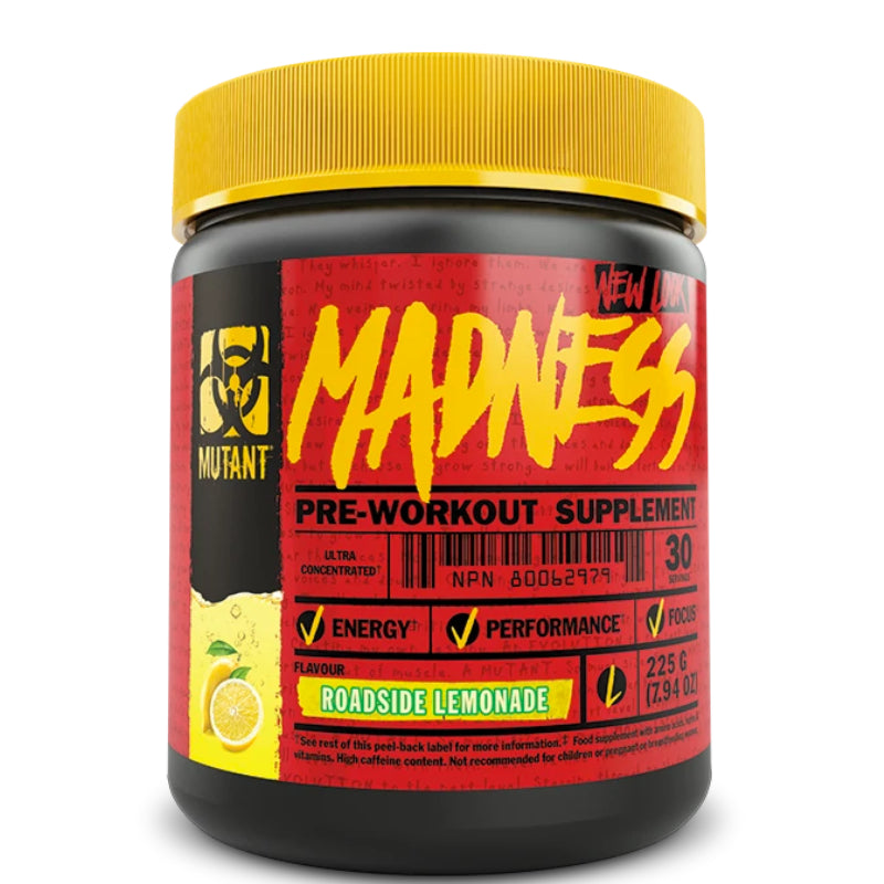 Buy Now! Mutant Madness (30 servings) Roadside Lemonade. This maximum-strength formula will jolt your senses and help you demolish your next workout.