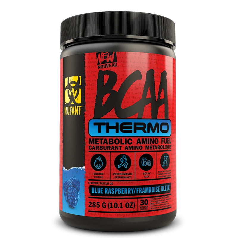Buy Now! MUTANT BCAA Thermo (30 Servings) Blue Raspberry. Better than BCAAs alone, BCAA Thermo is the best way to energize your day or next workout while still getting in the BCAAs necessary for optimal muscle recovery and effectiveness.