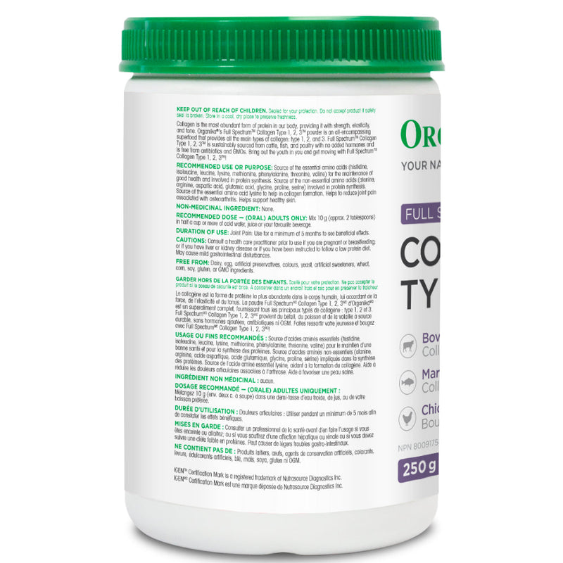 Organika | Full Spectrum Collagen Type 1,2,3 (250 g)