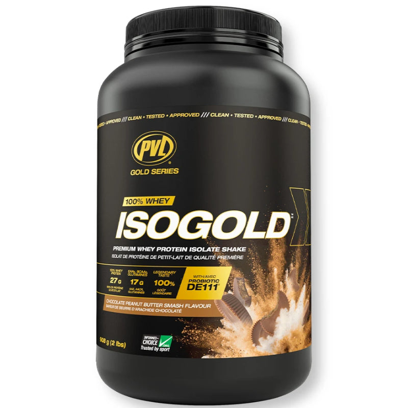 Buy Now! PVL Pure Vita Labs ISOGOLD (2 lb) Chocolate Peanut Butter Smash. ISO GOLD is the premium isolated whey protein you have been looking for.