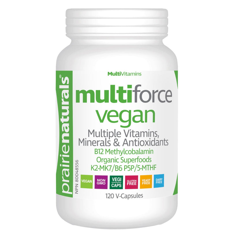 Multi-Force Daily Vegan (120 V-Caps) | Multivitamin & Antioxidant | Prairie Naturals