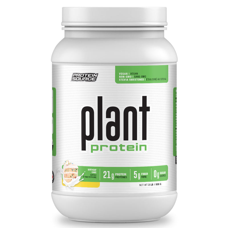 Buy Now! Protein Source Plant Protein (2 lbs) Birthday Cake. Plant Protein is a 100% plant-based protein powder made up of 2 high quality vegan proteins Fermented Pea & fermented Rice Protein. 