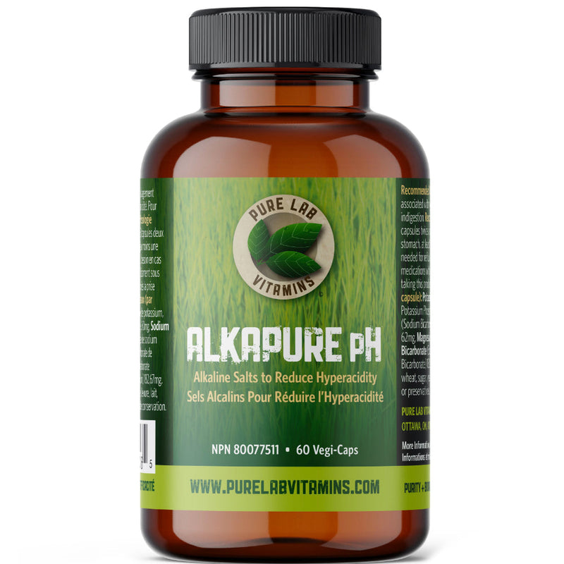 Buy Now! Pure Lab Vitamins | Alakpure pH (60 caps). Antacid Containing Alkaline Salts to Reduce Hyperacidity and Also Acid Indigestion and reflux.
