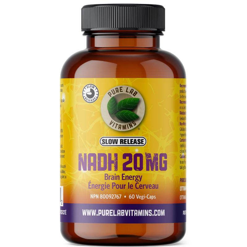 Buy Now! Pure Lab Vitamins NADH 20mg (60 caps). Slow Release Formula. Helps to maintain and/or support cardiovascular health. An antioxidant for the maintenance of good health.