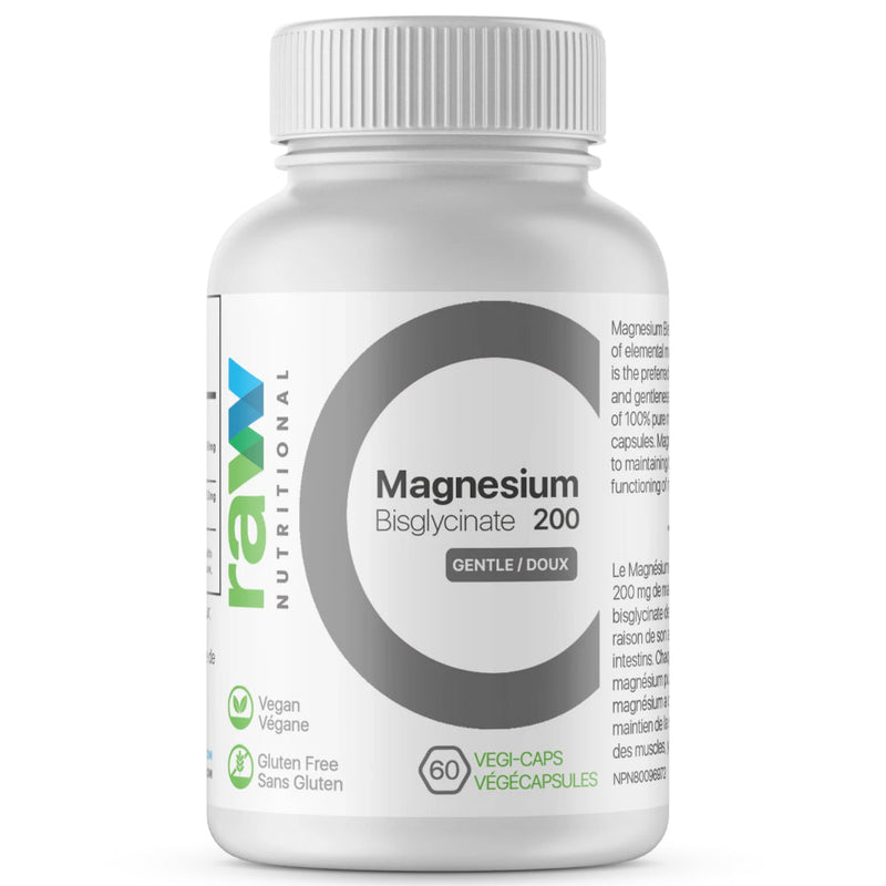 Buy Now! Raw Nutritional Magnesium Bisglycinate (60 Vegi-Caps). For people with a sensitive stomach, Magnesium Bisglycinate is the most gentle to digest and is absorbed in different areas of your gut.