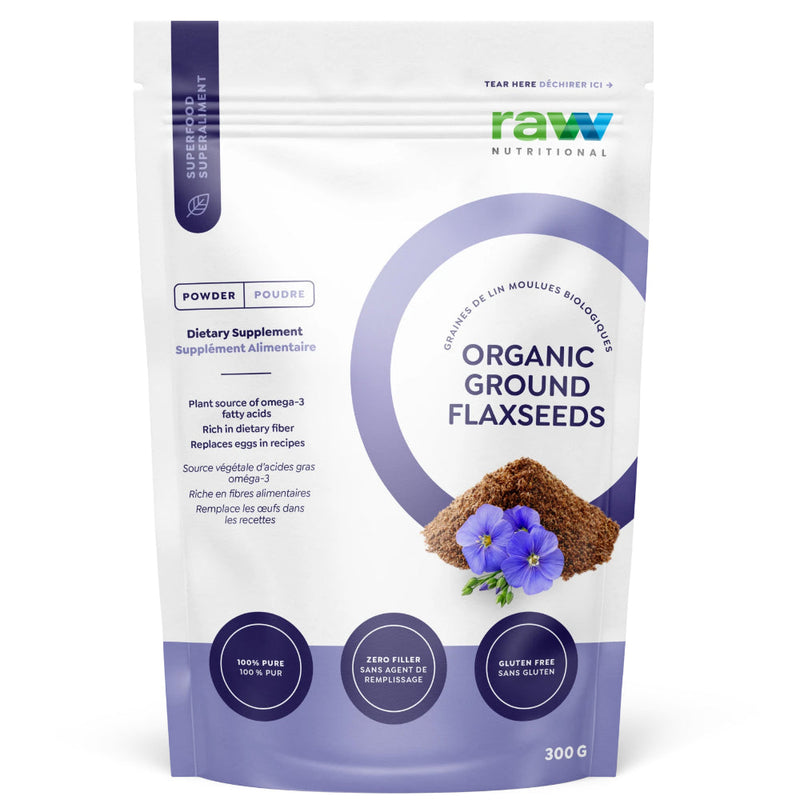 Buy Now! Raw Nutritional Pure Organic Ground Flaxseeds (300 g). Flaxseeds provide fiber, which can also help lower cholesterol levels and are a good source of Omega-3.