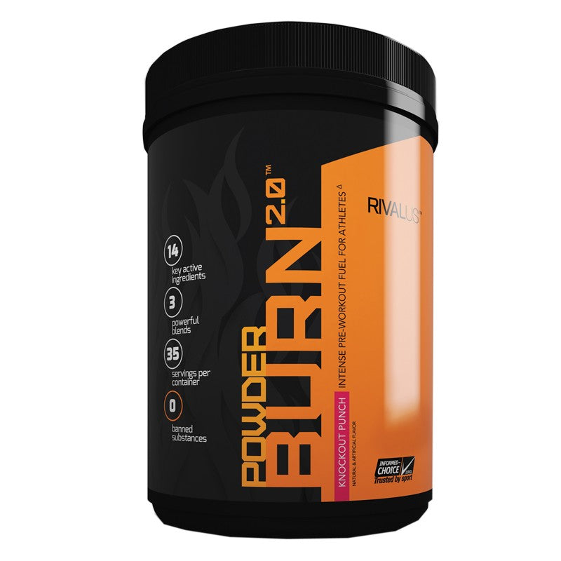 Buy Now! Rivalus Nutrition Powder BURN 2.0 (35 Servings) fruit punch. POWDER BURN 2.0 is the spark that will ignite your workouts.
