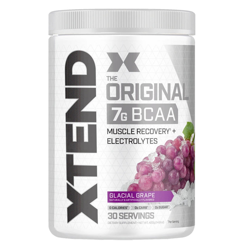 Buy Now! XTEND BCAA (30 servings) Glacial Grape. Powered by 7 grams of branched chain amino acids (BCAAs), which have been clinically shown to support muscle recovery and growth.