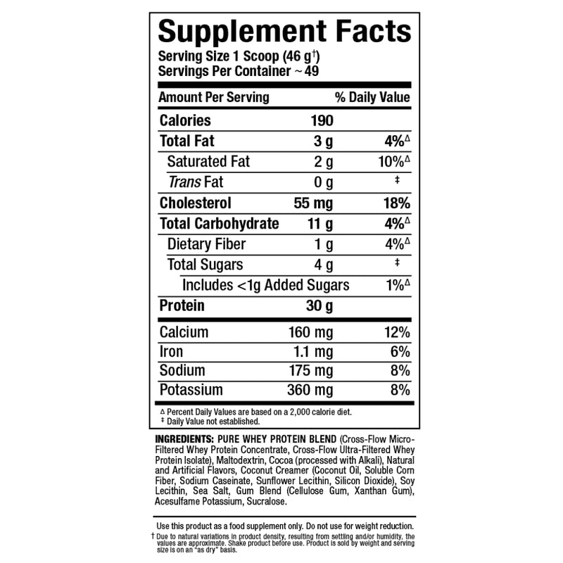 Allmax Nutrition Classic Allwhey Protein Powder 5 lbs Supplement Facts with ingredients