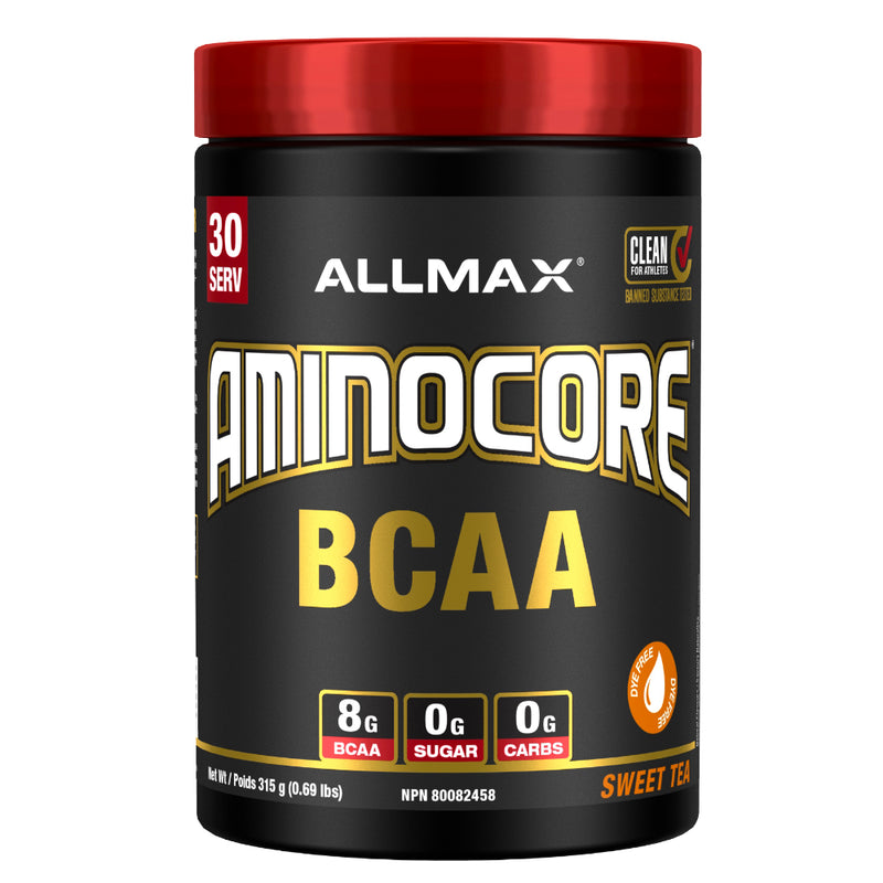 Allmax Nutrition Aminocore BCAA 30 servings Amino Acid Drink Mix Sweet Tea.