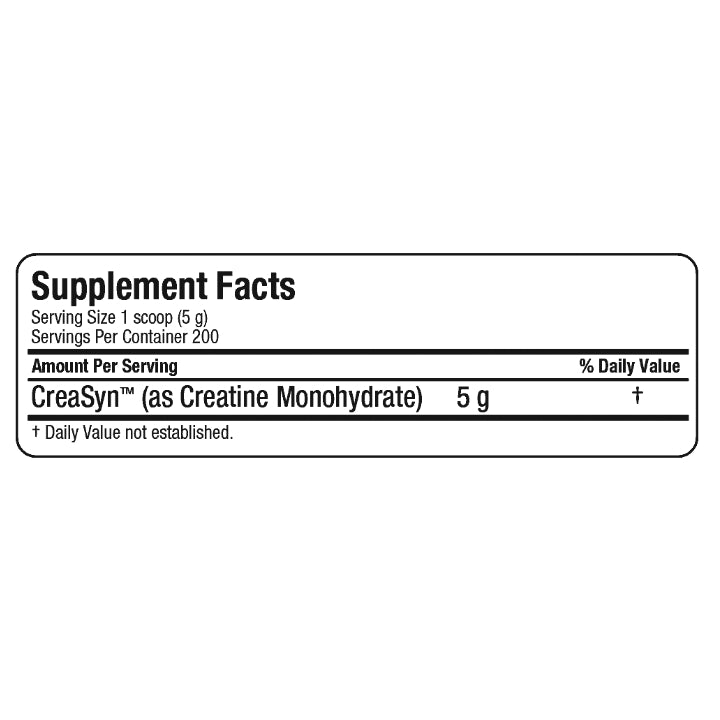 Allmax Nutrition creatine monohydrate 1 kg pure powder supplement facts.