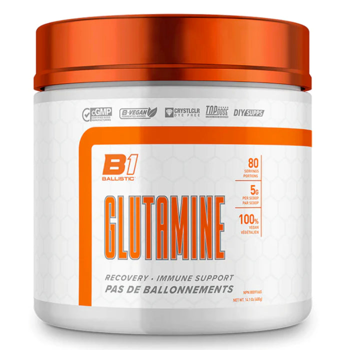 Buy Now! Ballistic Labs Glutamine (400 g). Supplementing with glutamine is essential in training, as it is the most essential amino acid required by the body. 