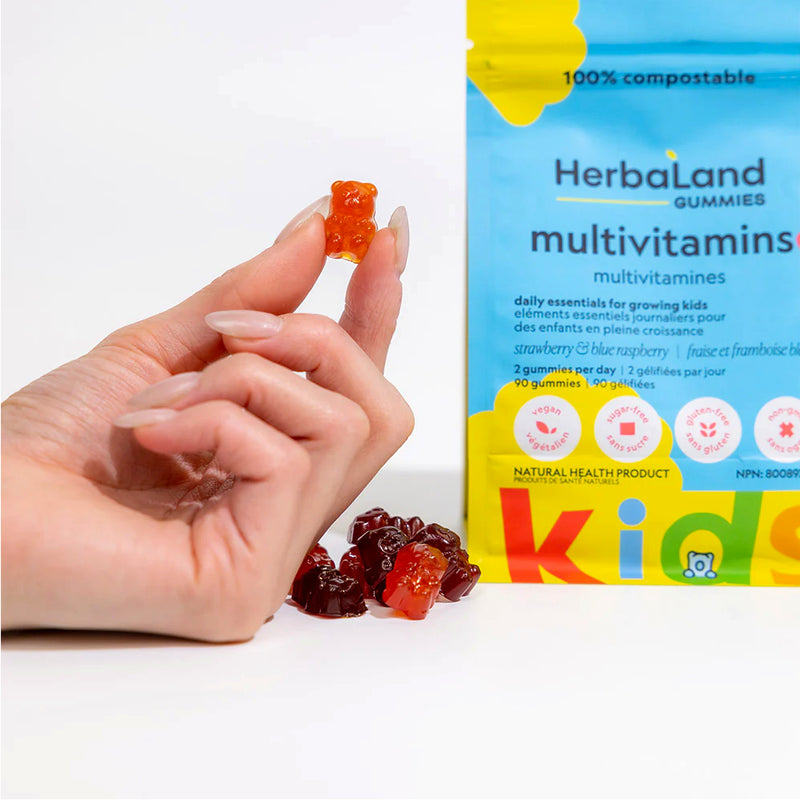 Herbaland Gummies Kids Multivitamins (90 gummies). The tastiest way to get 13 essential vitamins and minerals that help support the maintenance of health and development of growing kids.