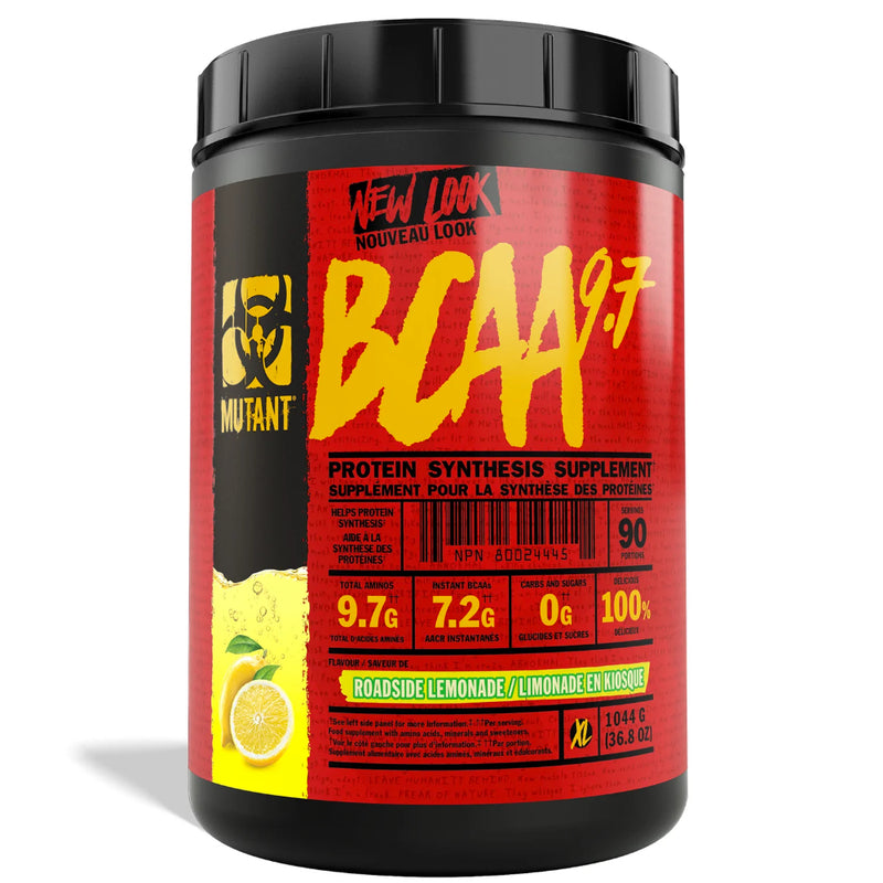Buy Now! Mutant BCAA 9.7 (90 serve) Roadside Lemonade. MUTANT BCAAs delivers 9.7 grams of amino acids in just one concentrated scoop. Our BCAAs are in the preferred 2:1:1 ratio and then instantized for superior solubility.