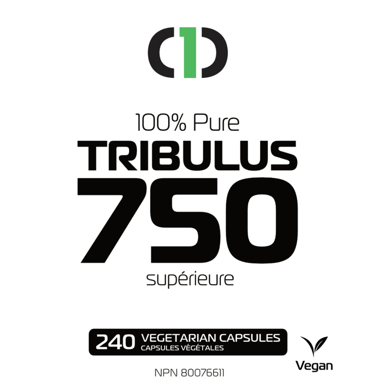 One Brand Nutrition Tribulus 750 (240 Caps) front of label | 100% Pure Tribulus Terrestris | Tribulus Terrestris is a potent natural testosterone enhancer. Studies show that it works very well for increasing sex drive too! 