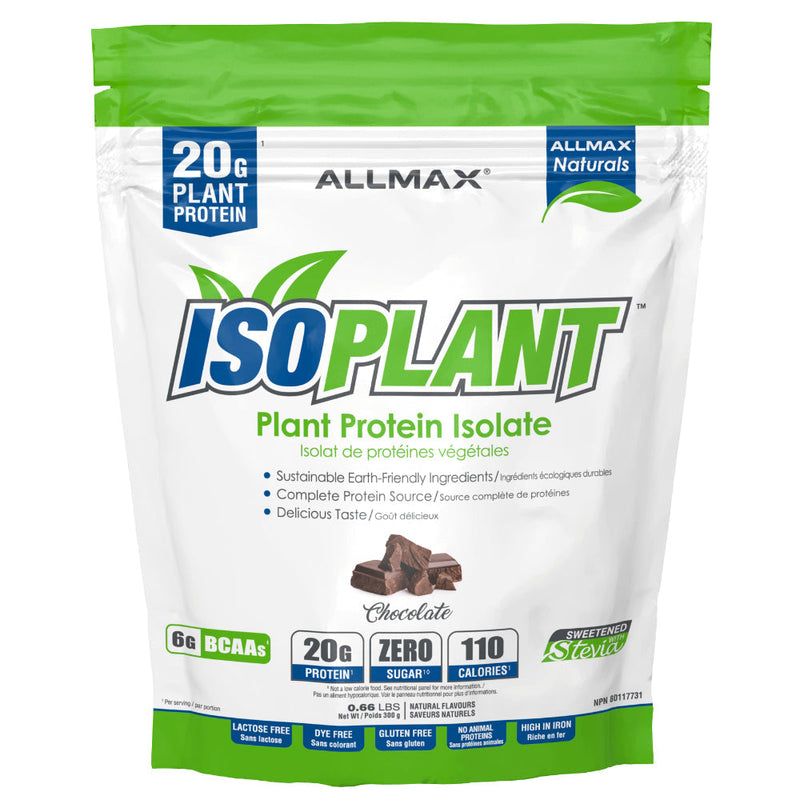 Buy Now! Allmax Nutrition ISOPLANT Protein Isolate (300 g) chocolate. Each serving contains 20 g of 100% pure protein made with plant protein isolate.