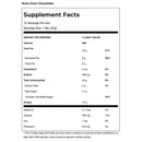 A black and white Supplement Facts nutrition label for Nuts Over Chocolate, showing serving size 1 bar (57g) and daily value percentages for calories, fat, cholesterol, sodium, carbohydrate, sugar, and protein.