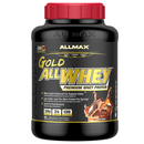 AllMax Gold AllWhey protein supplement container on a white background