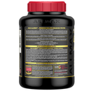 Black protein supplement container with red lid and AllMax branding