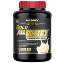 AllMax Gold All Whey protein supplement container on a white background