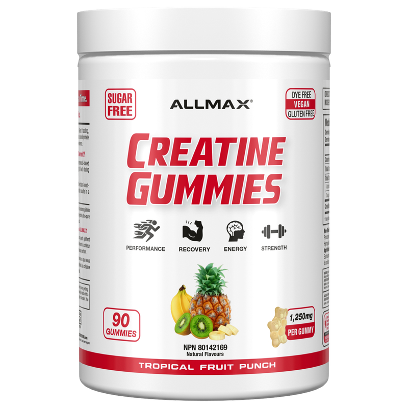 Allmax Creatine Gummies container on a white background