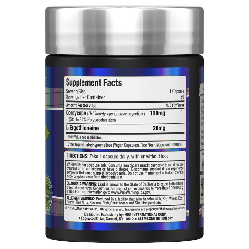 Supplement bottle label with 'Supplement Facts' and 'Directions' on a white background