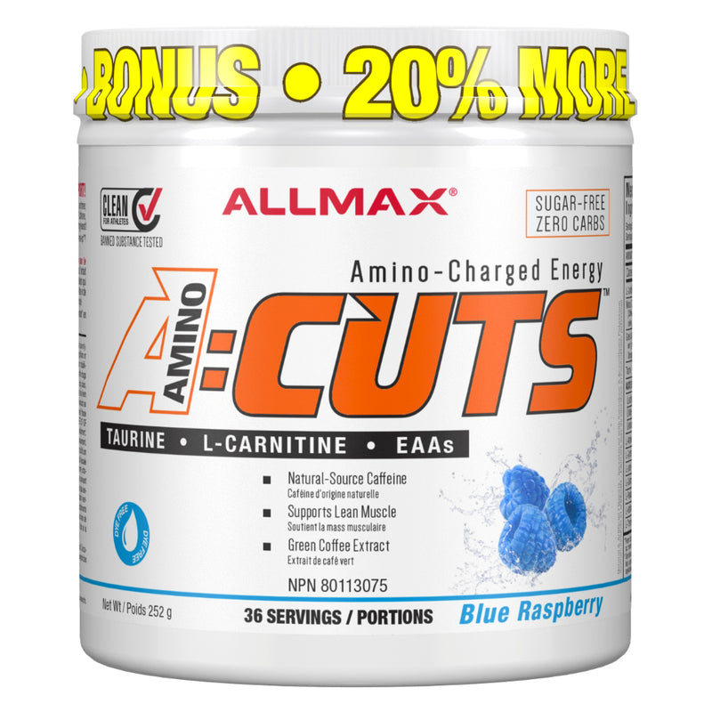 Buy Now! Allmax Nutrition A:CUTS Blue Raspberry. A:CUTS is the ideal combination of ingredients designed to provide energy for training while maintaining muscle mass, all the while supporting a fat burning diet.