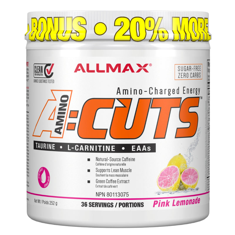 Buy Now! Allmax Nutrition A:CUTS Pink Lemonade. A:CUTS is the ideal combination of ingredients designed to provide energy for training while maintaining muscle mass, all the while supporting a fat burning diet.
