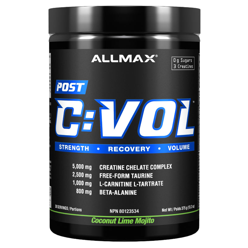 Allmax Nutrition CVOL Post workout Creatine drink to help with strength, recovery and muscle volume. Coconut Lime Mojito flavour