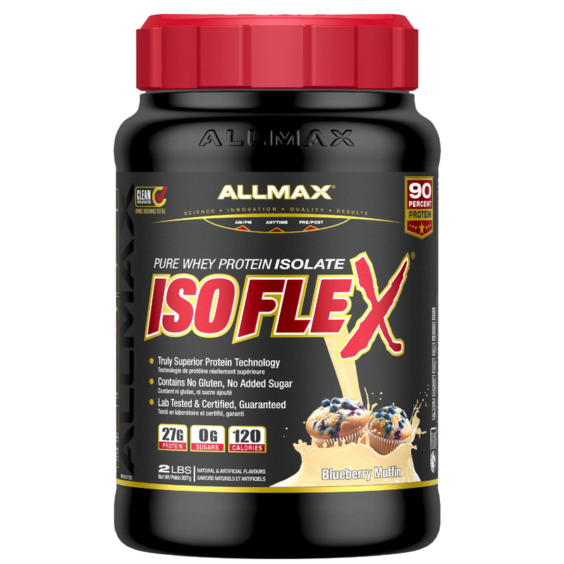 Allmax Nutrition Isoflex 2lb Blueberry Muffin Isolate Protein. Canada's Number One