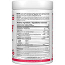 A white plastic bottle of AMINO CORE dietary supplement showing the back label with ingredients, directions, and dosage information in English and French.
