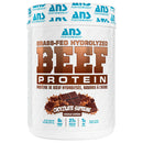 Container of ANS Performance Grass-Fed Hydrolyzed Beef Protein in Chocolate Supreme flavor on a white background