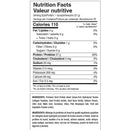 Nutrition facts label for a protein product with white background