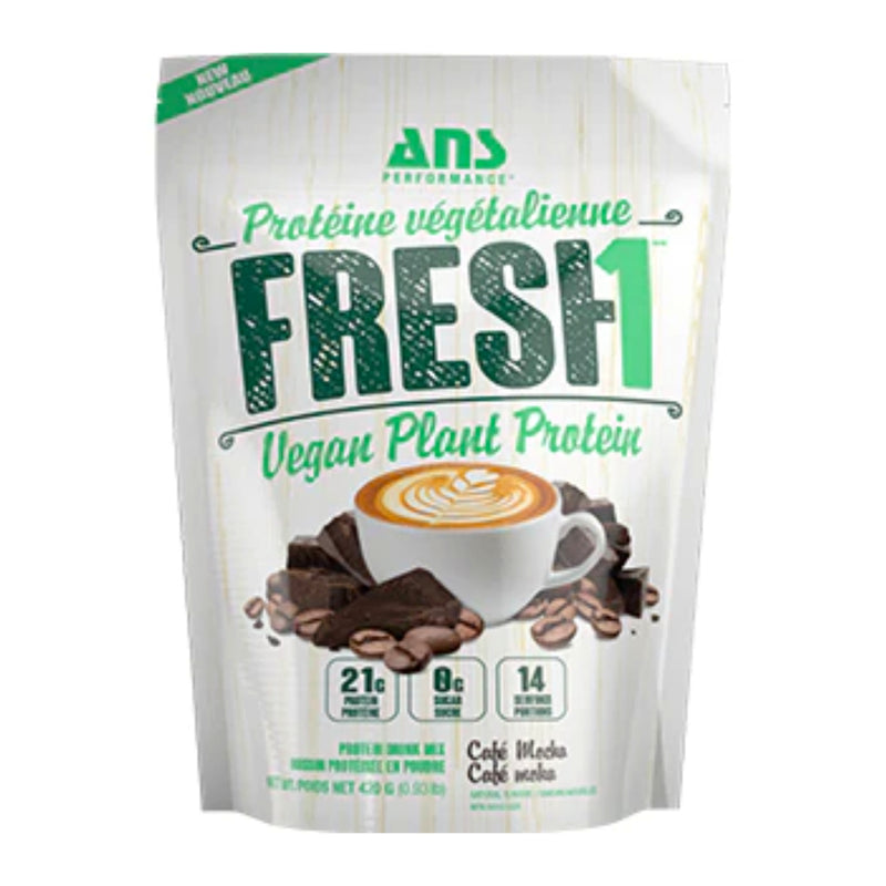 Buy Now! ANS Performance Fresh1 Vegan Protein 1 lbs cafe mocha. Fresh1 Vegan Plant Protein is a delicious blend of 5 different protein sources. 